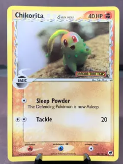 Pokemon TCG Chikorita Delta Species 44/101 Stamped Dragon Frontiers Reverse Holo - Image 1