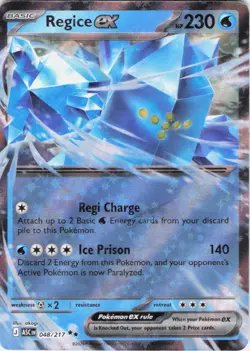 Regice ex Ascended Heroes 048/217 Holo Pokemon TCG NM - Image 1
