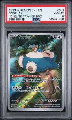 Snorlax Normal 051 Pokemon Svp En-Sv Black Star Promo NM PSA 8 - Image 1