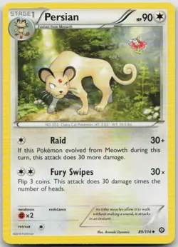Persian 89/114 Steam Siege Uncommon Pokemon MP - Image 1