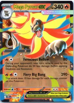 Mega Pyroar ex 015/086 Holo Double Rare Chaos Rising Holo NM - Image 1