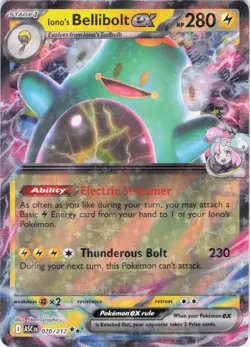 Iono's Bellibolt ex Ascended Heroes 070/217 Holo Pokemon TCG NM - Image 1