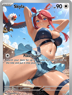 LoveangelGames-Season 2- Custom Card- Waifu Universe-Skyla Poke Quest - Image 1
