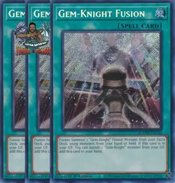Yugioh! 3x Gem-Knight Fusion BLMM-EN160 Secret Rare 1st Ed NM - Image 1