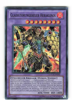 Yugioh GLADIATORUNGEHEUER HERAKLINOS , lcgx-de253 Super Rare deutsch Near Mint - Image 1