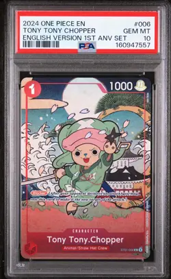 2024 ONE PIECE ENGLISH VERSION 1ST ANNIVERSARY SET #006 TONY TONY CHOPPER PSA 10 - Image 1