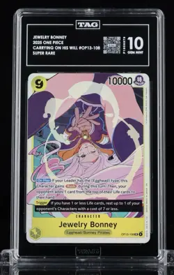 2025 ONE PIECE OP13 #108 CARRYING ON HIS WILL JEWELRY BONNEY PSA 10 GEM MINT - Image 1