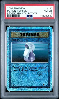 2002 POKEMON LEGENDARY COLLECTION 110/110 POTION REVERSE FOIL PSA 8 - Image 1