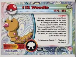Weedle # 13 - Black Label - 1999 Topps TV Series 1 Pokemon Card $2 Combined Ship - Image 4