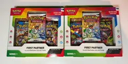 2 x Pokemon TCG First Partner Illustration Collection Series 1 - 3 Packs Promo - Image 1