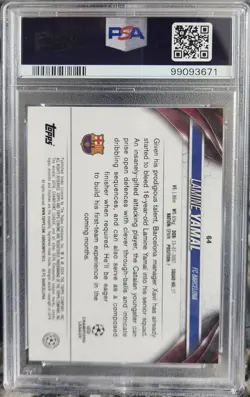 2023-24 TOPPS CHROME UEFA CLUB COMPETITIONS #64 LAMINE YAMAL PSA 10 RC ROOKIE - Image 2