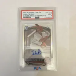 2025 Bowman Chrome Yairo Padilla RC Auto Refractor /499 PSA 9 - Image 1