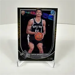2025 Topps Bowman Chrome Carter Bryant Rookie Reptilian BCV-14 10/50 Spurs - Image 1