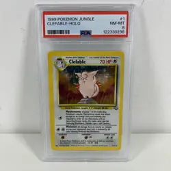 Clefable 1/64 Jungle Set Holo PSA 8 Graded 1999 WOTC Rare Pokemon Card NM-MINT - Image 2