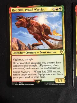 MTG Final Fantasy VII Green Rare 4 Card Lot Barret Red XIII Hojo Bugenhagen - Image 3