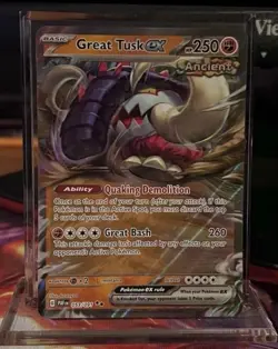 Great Tusk ex 053/091 Sv: Paldean Fates Holo Double Rare Pokemon TCG - Image 1