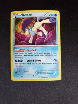 Keldeo - 2017 XY Pokemon Black Star Promo Rare Cosmos Holo #XY191 - NM/MT - Image 1