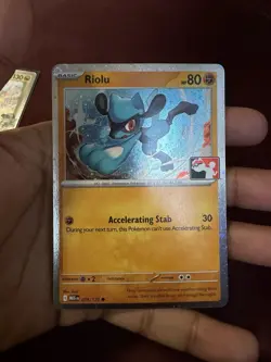 Pokemon Riolu 076/132 Cosmos Holo Play! Prize Pack Series 9 Stamped - Image 1