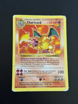 SHADOWLESS Charizard - 4/102 Base Set Holo Pokemon HP 1999 RARE 🔥 - Image 1