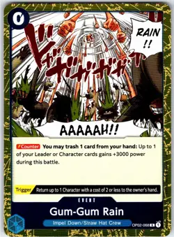 GUM-GUM RAIN - OP02-068 - FOIL RARE - PARAMOUNT WAR - ONE PIECE - NM - Image 1