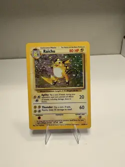Pokemon TCG Raichu Base Set Holo Card 14/102 Unlimited Rare - Image 1