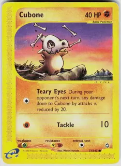POKEMON CUBONE 72/147 AQUAPOLIS HP - Image 1