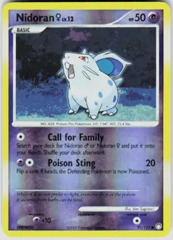 POKEMON NIDORAN F 91/123 MYSTERIOUS TREASURES REVERSE HOLO LP - Image 1