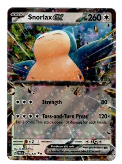 SNORLAX EX 076/131 HOLO DOUBLE RARE PRISMATIC EVOLUTIONS POKEMON NM/M - Image 1