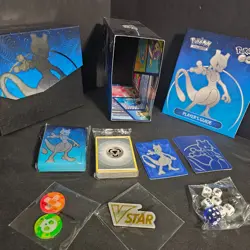 Pokemon GO ETB Mewtwo Accessories Lot Box Sleeves Dice No Packs - Image 1