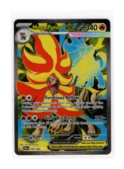 MEGA PYROAR EX 099/086 ULTRA RARE ME04: CHAOS RISING POKEMON NM/M - Image 1