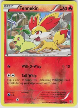 POKEMON FENNEKIN 10/124 FATES COLLIDE REVERSE HOLO LP - Image 1