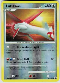 POKEMON LATIAS 22/106 GREAT ENCOUNTERS REVERSE HOLO MP - Image 1