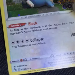 WHOLE SWIRL BLEED 🌀💫 Snorlax 055/078 Cosmos Holo Promo 2022 GO Pokemon Card - Image 2