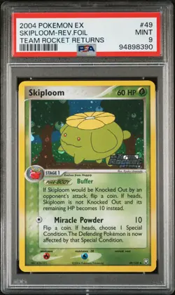 Pokemon PSA 9 Skiploom #49 Stamped EX Team Rocket Returns 2004 English - Image 2
