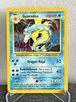Gyarados Holo Rare Base Set 6/102 Unlimited WOTC 1999 Vintage Pokemon TCG MP - Image 1