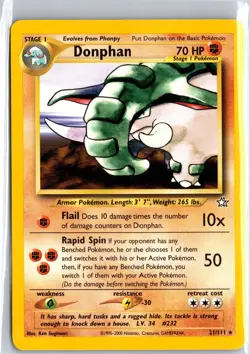 Donphan 21/111 Rare Neo Genesis Pokemon Unlimited LP - Image 1