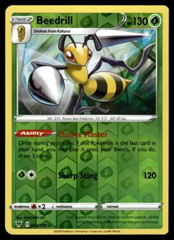 BEEDRILL - 003/185 Rare Vivid Voltage Pokemon Reverse Holo NM - Image 1