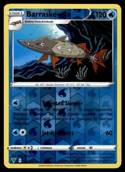 BARRASKEWDA - 042/185 Rare Vivid Voltage Pokemon Reverse Holo NM - Image 1