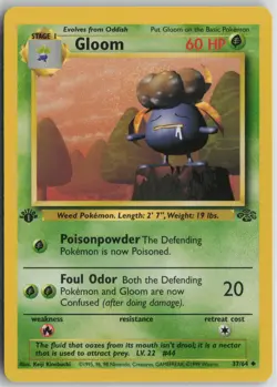 Gloom 37/64 Uncommon Jungle Pokemon 1st Edition Near Mint - Image 1