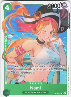 ONE PIECE NAMI OP14-031 THE AZURE SEA'S SEVEN FOIL NM/M - Image 1