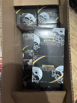 Pokemon TCG Mega Evolution Pitch Black Half Booster Box 18 Packs Sealed & New - Image 1