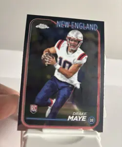 Topps 2024 Topps Chrome Drake Maye #203 New England Patriots NFL Rookie Card - Image 1