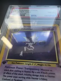 Pokemon TCG Haunter Holo Rare 1st Edition Fossil 6/62 PSA 8 NM - Image 2