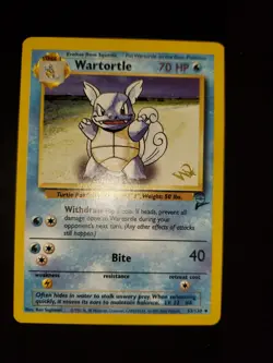 Gold W Stamped Wartortle Base Set 2 Wizards Of The Coast Pokemon Card WotC - Image 1