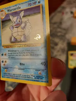 Gold W Stamped Wartortle Base Set 2 Wizards Of The Coast Pokemon Card WotC - Image 2