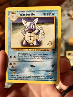 Gold W Stamped Wartortle Base Set 2 Wizards Of The Coast Pokemon Card WotC - Image 3