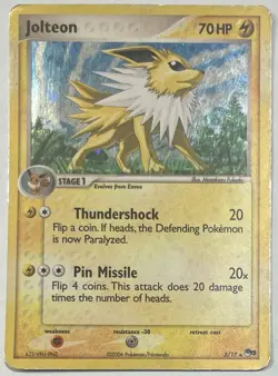 Jolteon 3/17 Pop Series 3 HP Holo Rare English Pokemon TCG Card 2006 - Image 1