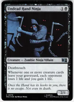 MAGIC MTG UNDEAD HAND NINJA 670 COMMANDER: MARVEL SUPER HEROES FOIL - Image 1