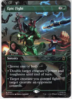MAGIC MTG EPIC FIGHT (BORDERLESS) 351 MARVEL SUPER HEROES FOIL - Image 1