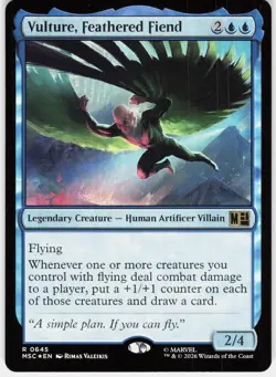 MAGIC MTG VULTURE, FEATHERED FIEND 645 COMMANDER: MARVEL SUPER HEROES FOIL - Image 1